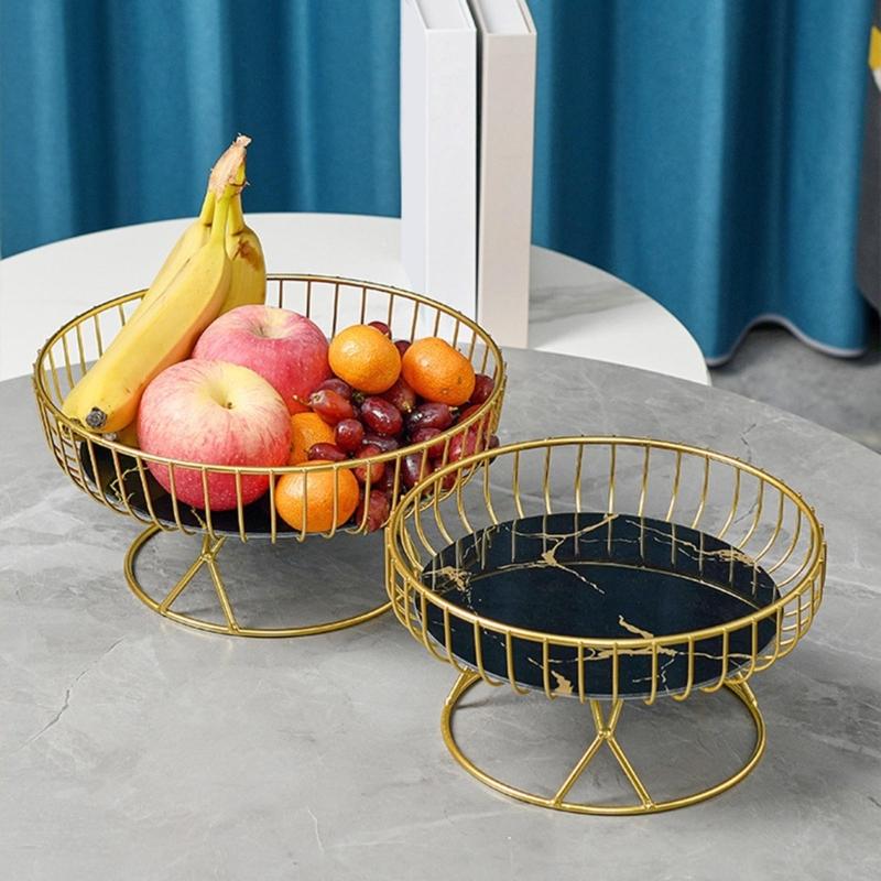 Metal Wire Fruit-Basket Fruit Bowl Modern Fruit-Basket for Vegetable-Snack-Countertop Metal Fruit Tray Table-Centerpiece