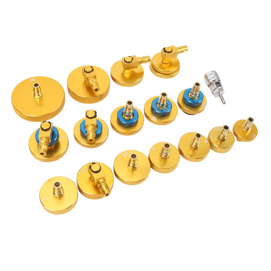 17PCS Brake Fluid Bleeder Adapter Kit Aluminum Master Cylinder Bleeder Adapter Set for Most Vehicles