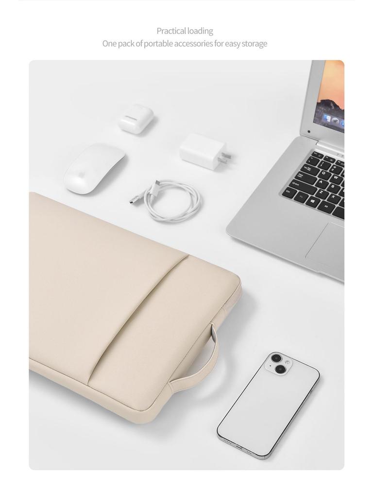 MacBook ve Lenovo Y9000 için Depreme Dayanıklı Kadife Astarlı Dizüstü Bilgisayar Çantası