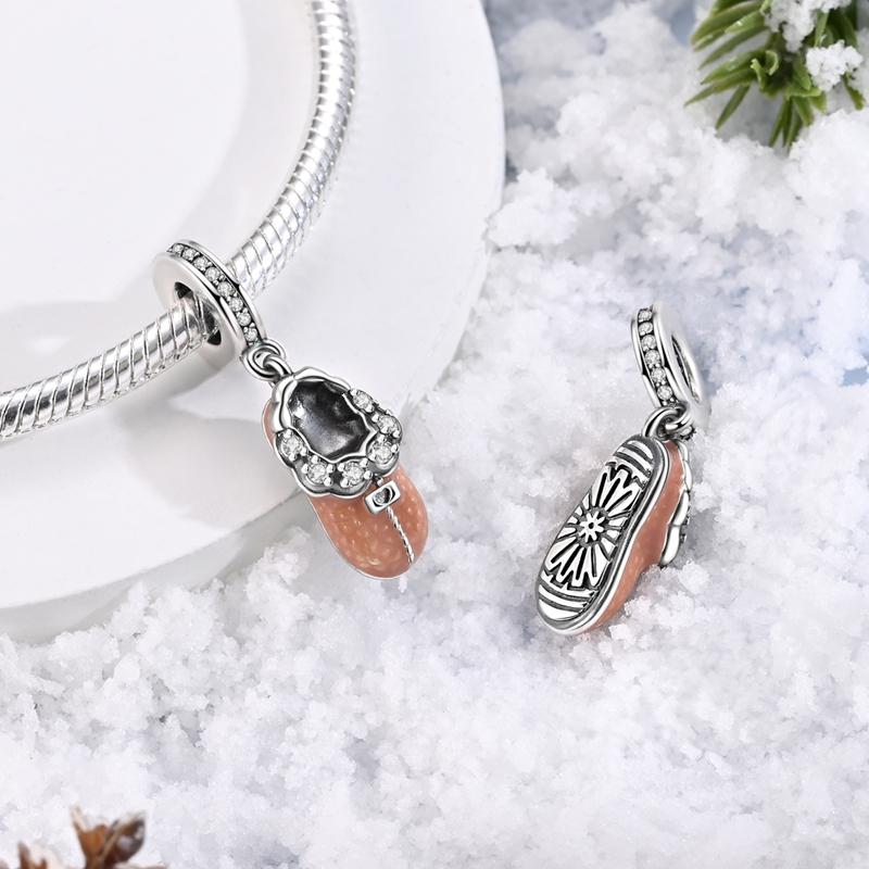 Copper Pets Dog Cat Colorful Wine Bottle Charms Cz Zirconium Shoe Bead Pendant Fit Original Bracelet Diy Jewelry