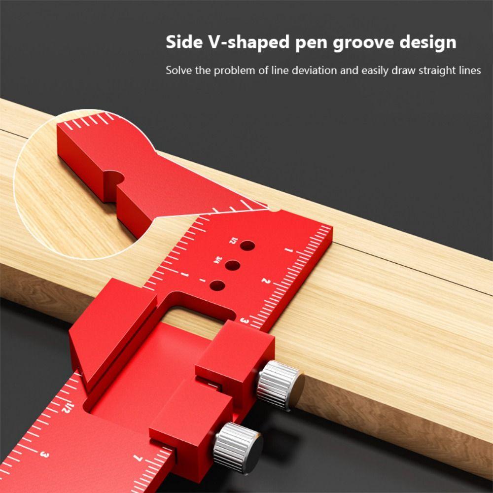 High-Precision Metric Measuring Tool With Slide Stop Positioning Gauge Ruler  Woodworking