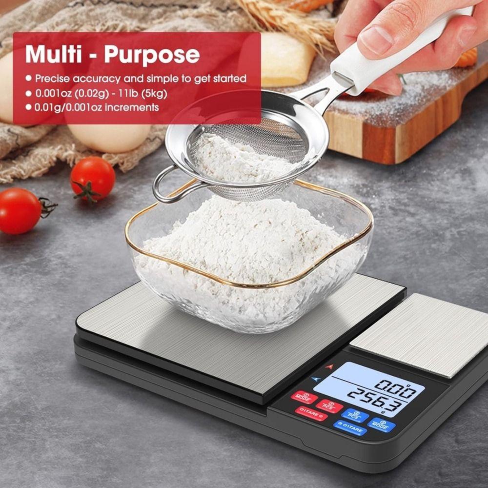 Dual Platform Digital Kitchen Scale 5kg/0.1g-500g/0.01g Jewelry Scale Food Scale Electronic Scale