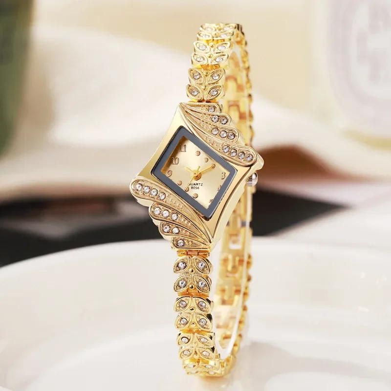 Fashion Women Watches Bracelet Watch Luxury Ladies Crystal Quartz Rhombus Bangle Rhinestone Wrist Watch Relogio Feminino