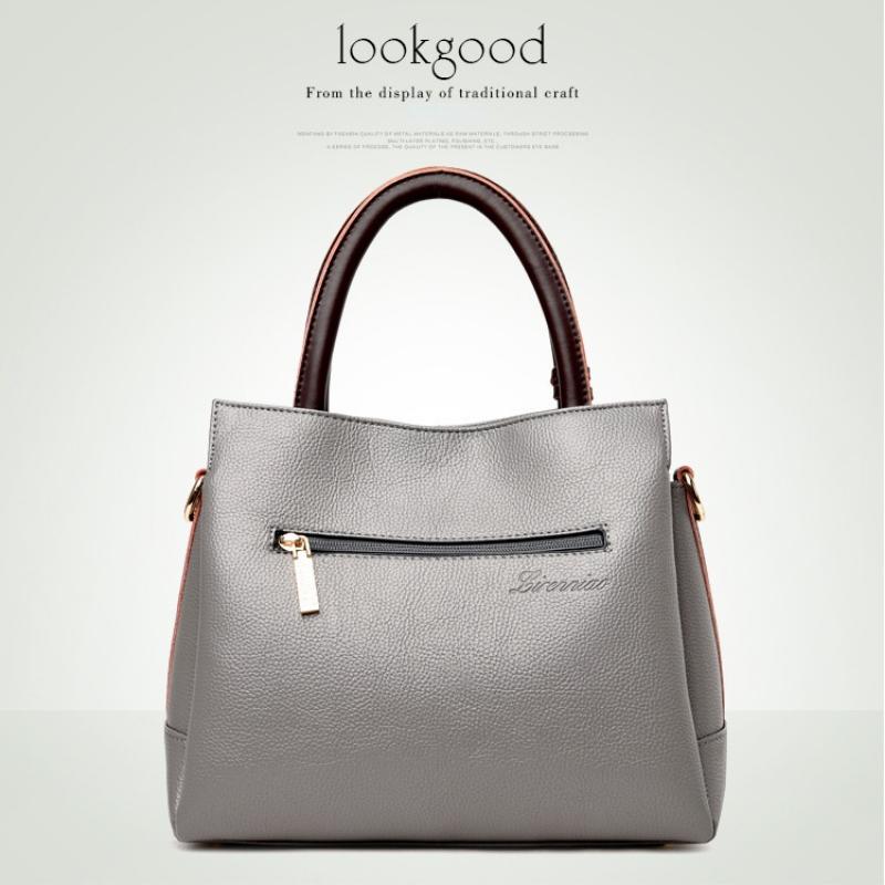 Johnature Luxury Handbag Fashion Large Capacity Women Bag Soft Leather Casual Tote Solid Color Shouler Messenger Bags