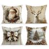 White Christmas Cushion Pillowcase Printed Polyester 45X45Cm Throw Pillowcover Decorative Sofa Cushion Pillowslip Home Decor