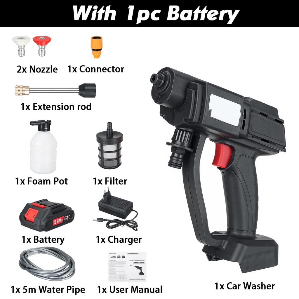 2000W 90Bar Portable Cordless High Pressure Car Washer Spray Water Guns Car Wash Pressure Cleaner Cleaning Machine