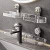 Suction Cup Faucet Organizer No Drilling Bathroom Wash Shelf Practical Faucet Storage Rack  Toilet