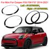 51137300631 2Pcs For Mini For Cooper F55 F56 F57 2014 2015 2016-2021 Silver/Gloss Black Headlight Ring Bezel Trim Surround Cover