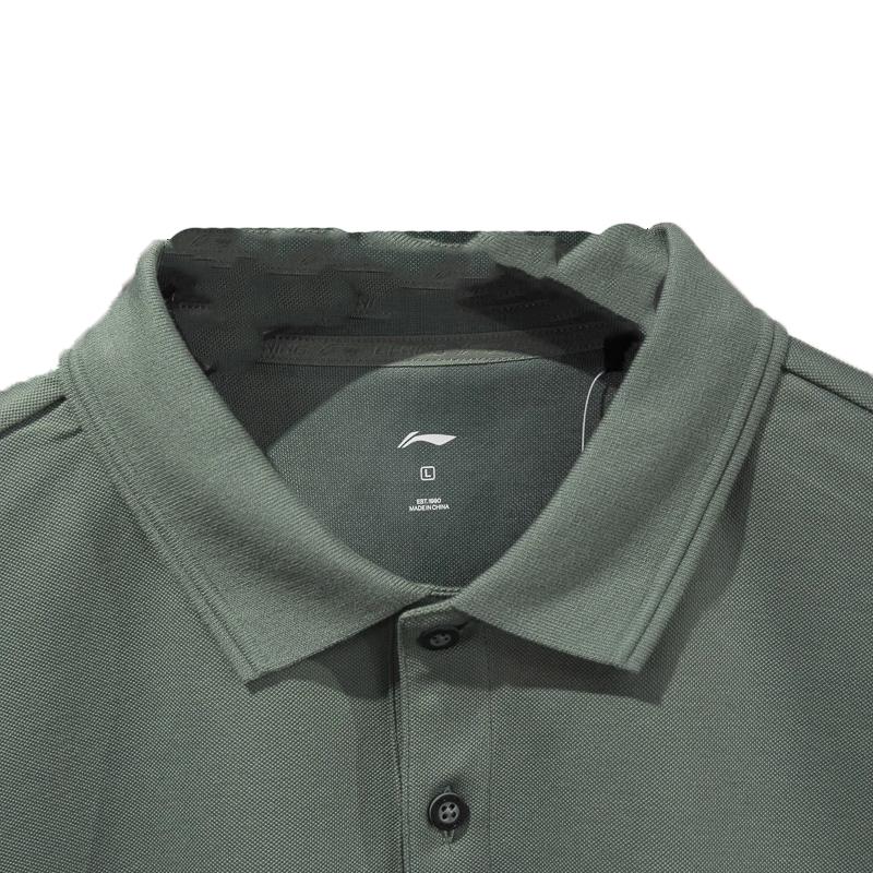 Li-Ning Plain Simple Breathable Cool Quick-Dry Casual Short Sleeve Polo Shirt Men Tops APLU139-5