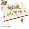 Delicate Wood Wedding Guest Book Natural Colour 27*19 CM Guest Book Guest Registration Book Anniversary