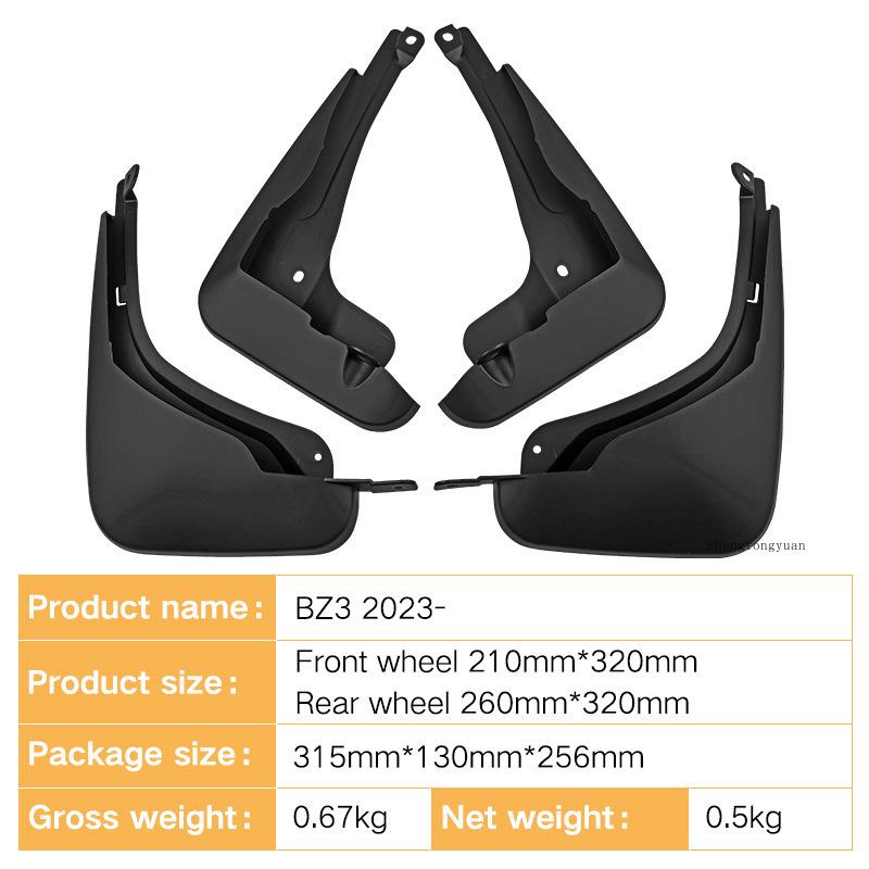 Pour Toyota BZ3 Garde-boue Auto Noir ABS Accessoires Extérieurs pour Voiture Protection des Pneus Décoration de Véhicule Accessoire de Style