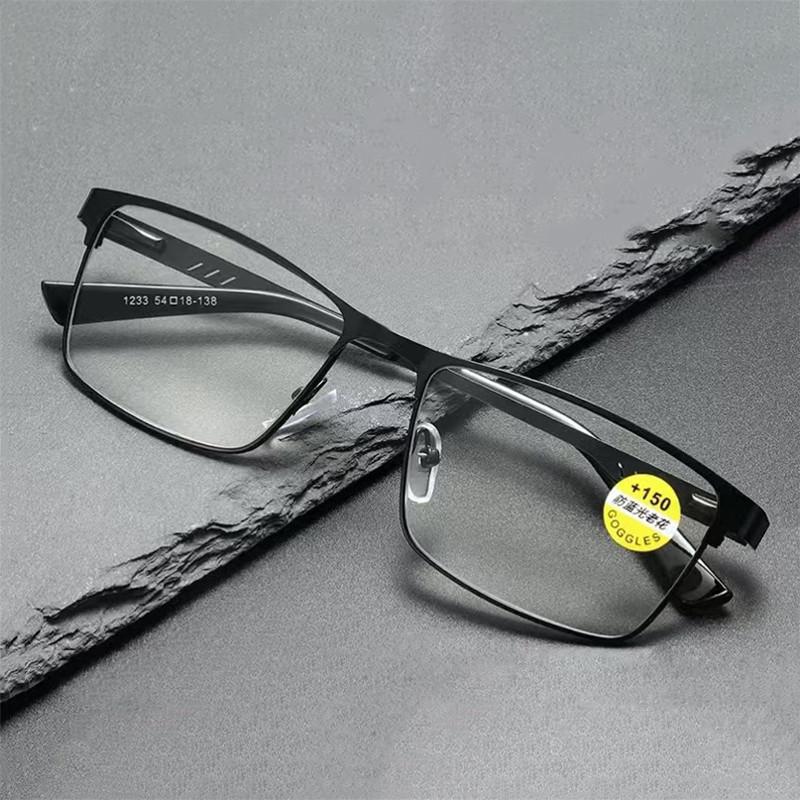 Men Metal Computer Reading Glasses Presbyopic Eyewear 0+1.0+1.25+1.5+1.75+2.0+2.25+2.5+2.75+3.0+3.25+3.5+3.75+4.0+4.5+5.0+5.5+6