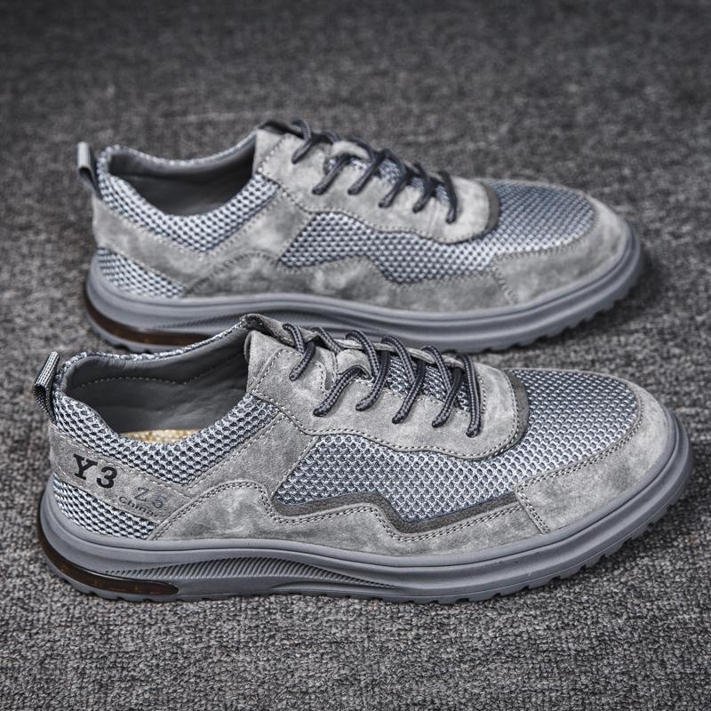 

2025 мужская обувь сетчатая обувь весна и лето низкий верх полые дышащие дырки кеды повседневная обувь ручной работы плоская сетчатая спортивная обувь 48 серый
