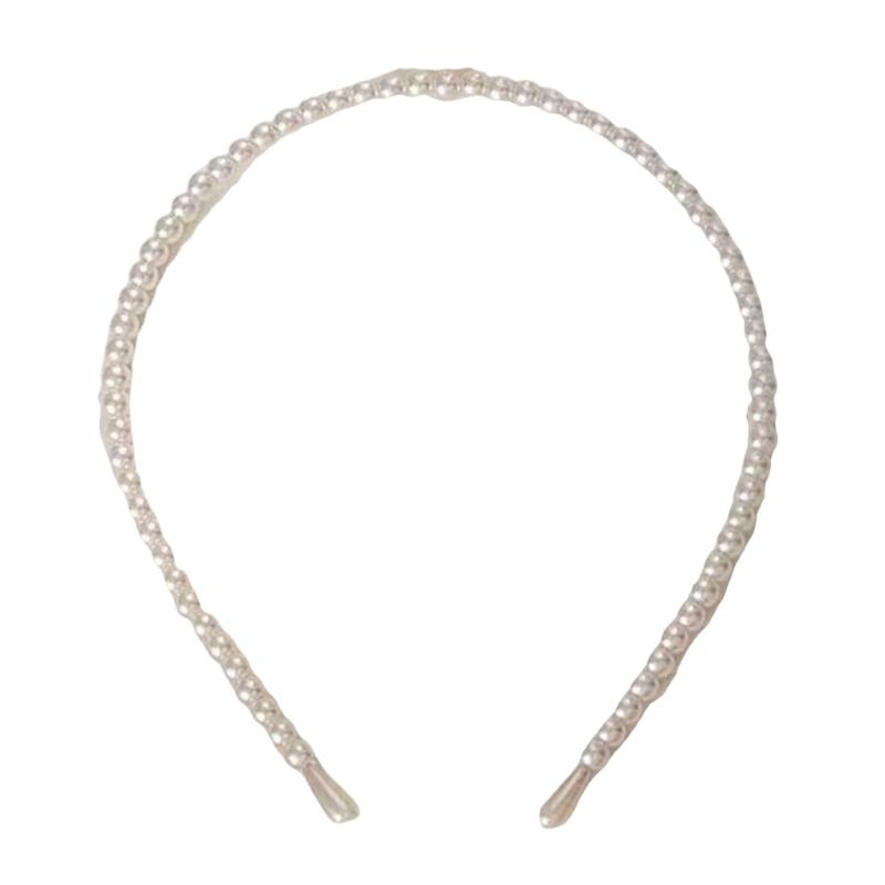 Korean Styles Acrylic Rhinestones Hairband With Faux Pearls Decoration Secure Grip Lightweight For Prom Event
