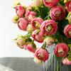 15 Heads Silk RoseCamellia Bouquet Artificial Camellias Flower for Home Wedding Party Decoration Flower Arrangement Prop