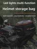 Motocyklový multifunkční pevný skořepinový ocasní vak a LED batoh na helmu