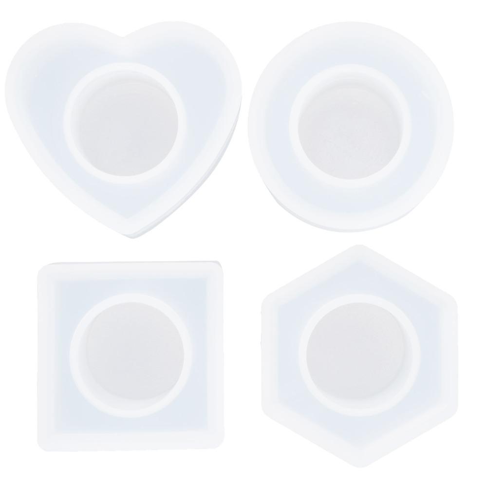 4pcs Hexagon Resin Mold Square Resin Casting Mold Jewelry Tools Silicone Mold Parties