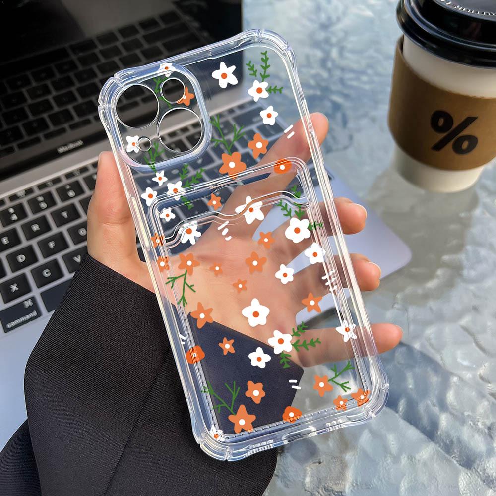 Card Phone Case for iPhone 11 13 XR 15 14 Pro Max iPhone 12 16 7 8 Plus XS Max Samsung S24 S23 A15 A55 A05 A54 Redmi 12 13C 13 9 Cartoon Protection