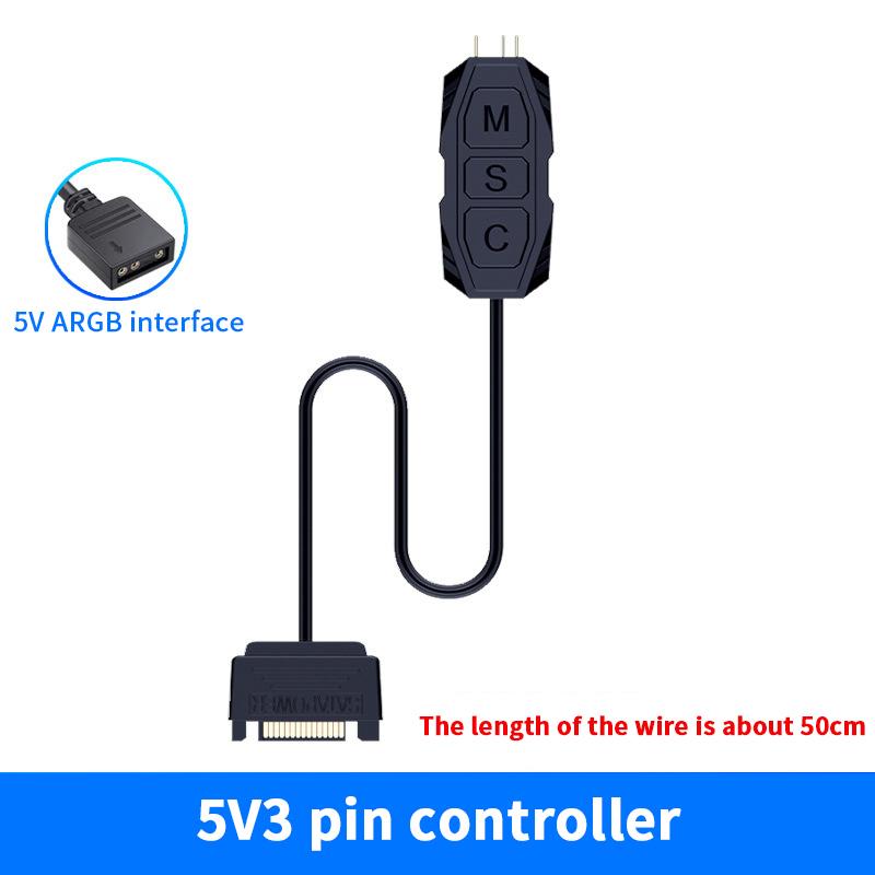 Argb Kontrolcü 5V 3Pin Sata Arayüzü Uzatma Kablosu Işık Kontrolcü Adaptörü PC Fanı CPU Soğutucu Fanı Işık Şeridi Radyatör İçin