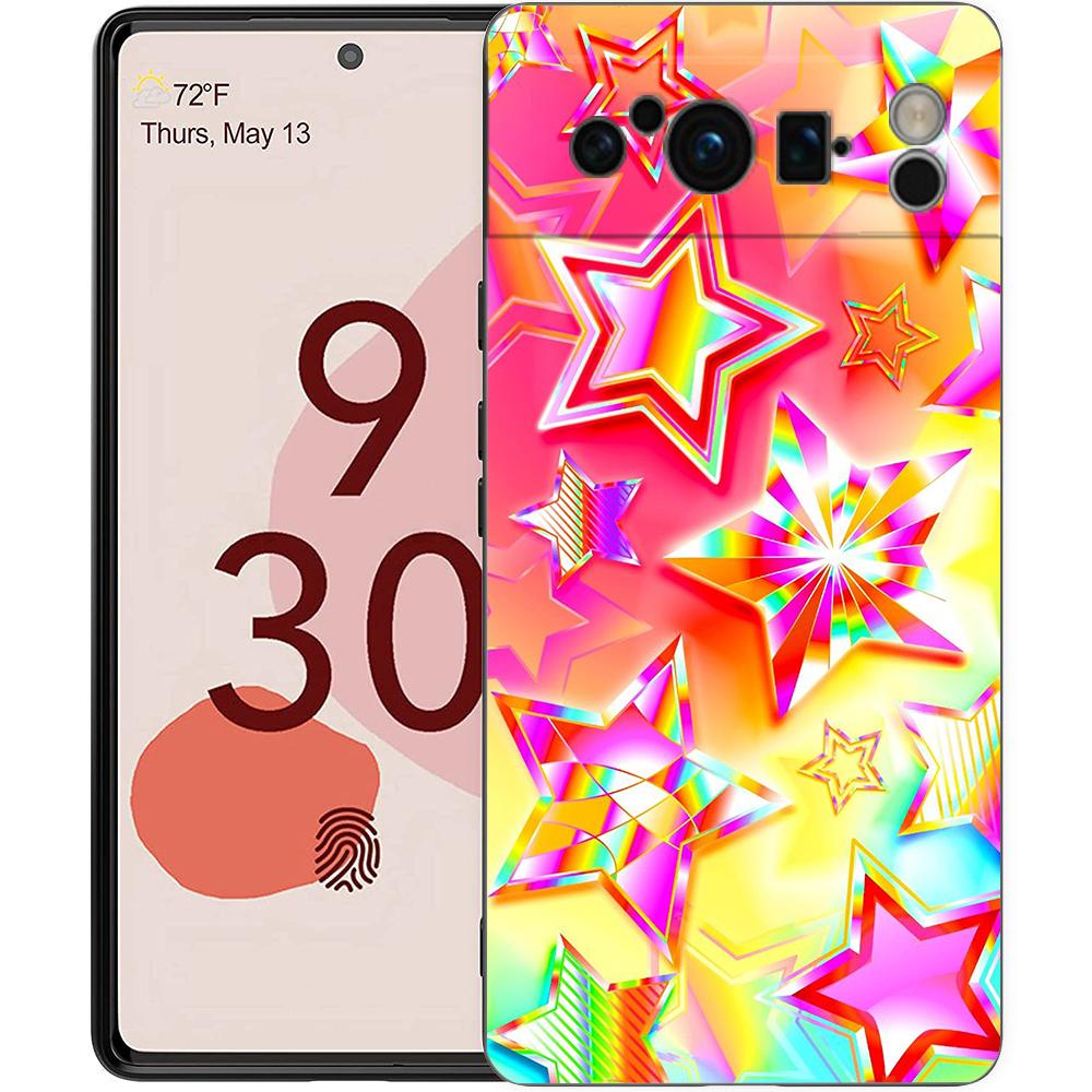 Fashion Colored Stars Phone Case Cover for Google Pixel 9 8 7 6 7A 6A Pro Shockproof Soft TPU 9 Pro XL Shell Capas Fundas Coque