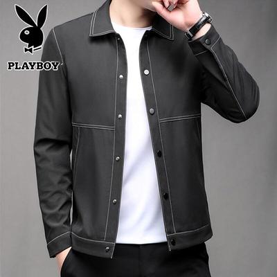 Men's Spring Autumn Loose Fit Collared Anti-Wrinkle Jacket