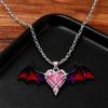 Jeu Genshin Impact Durin Collier Cosplay Ailes de Dragon Pendentif Cœur Chaîne de Clavicule Unisexe Accessoires de Bijoux pour Couple