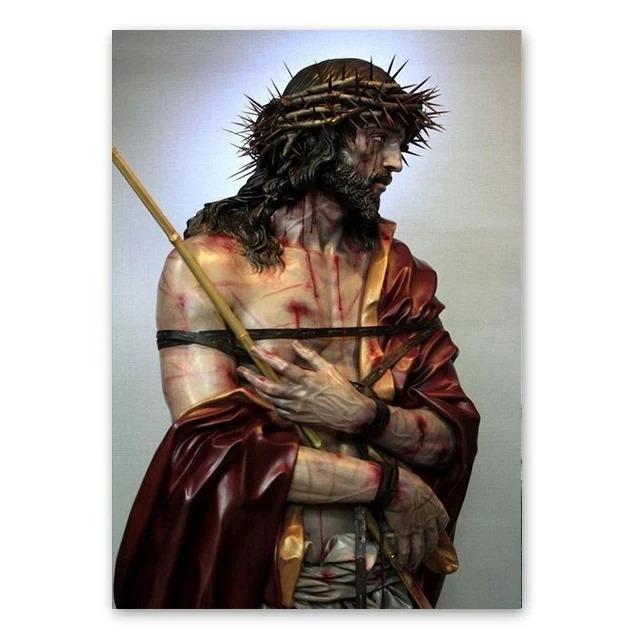 Dio Cristiano Gesù Il Buon Pastore Cristo Credenza Fede La Samaritana Poster Stampe Pittura su Tela Arte da Parete Decorazione Stanza