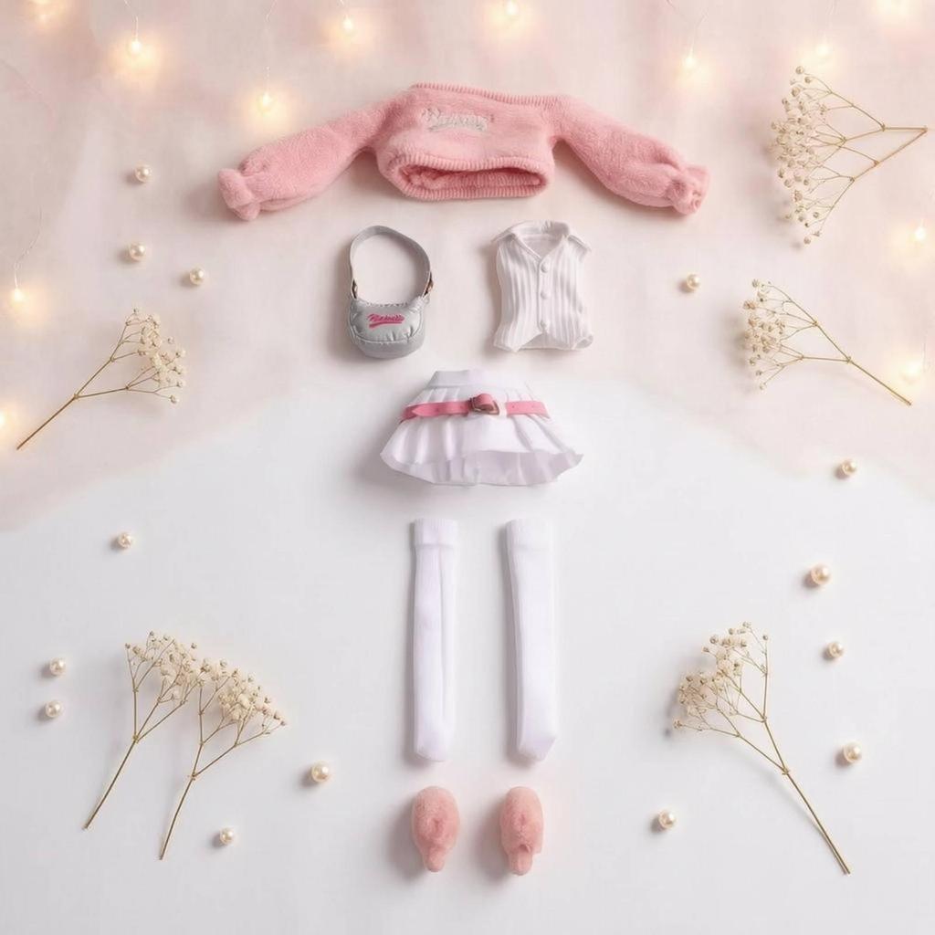 1/12 Scale Doll Outfit Fuzzy 6 Inch Clothes offShoulder