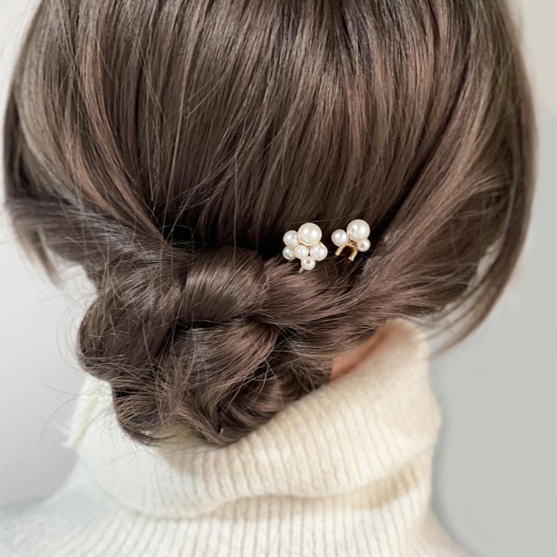 5Pcs Wedding Rhinestones Hairpins Bridal Party Hair Accessories With U Shaped Design For Bride Bridesmaids Flower Girls