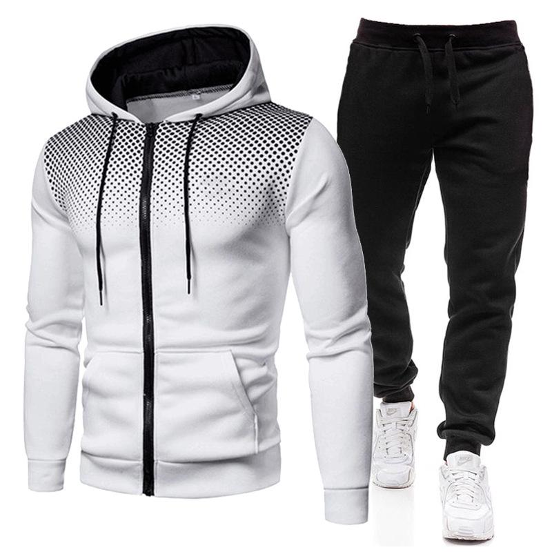 

Polka Dot Fleece-Lined Sports Hoodie & Sweatpants Set for Men & Women - Winter Collection XXXL
