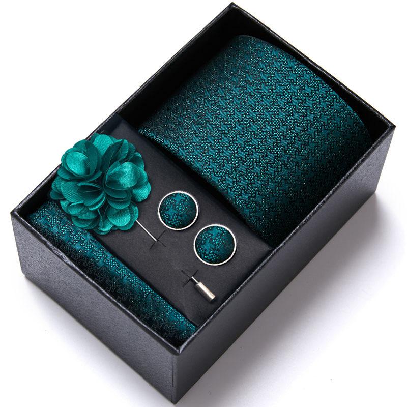 Wedding Wedding Tie Groom Festive Burgundy Tie Men'S Suit Cufflinks Corsage Accessories Kit