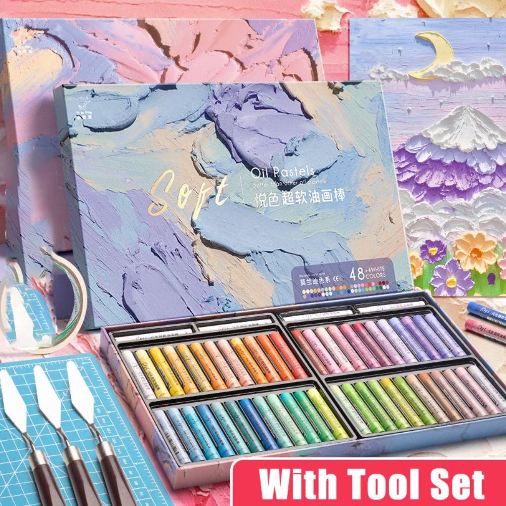 24/36/48 Colors Macaron Ultra Soft Crayon Morandi Painting Tools Versatile Oil Painting Stick