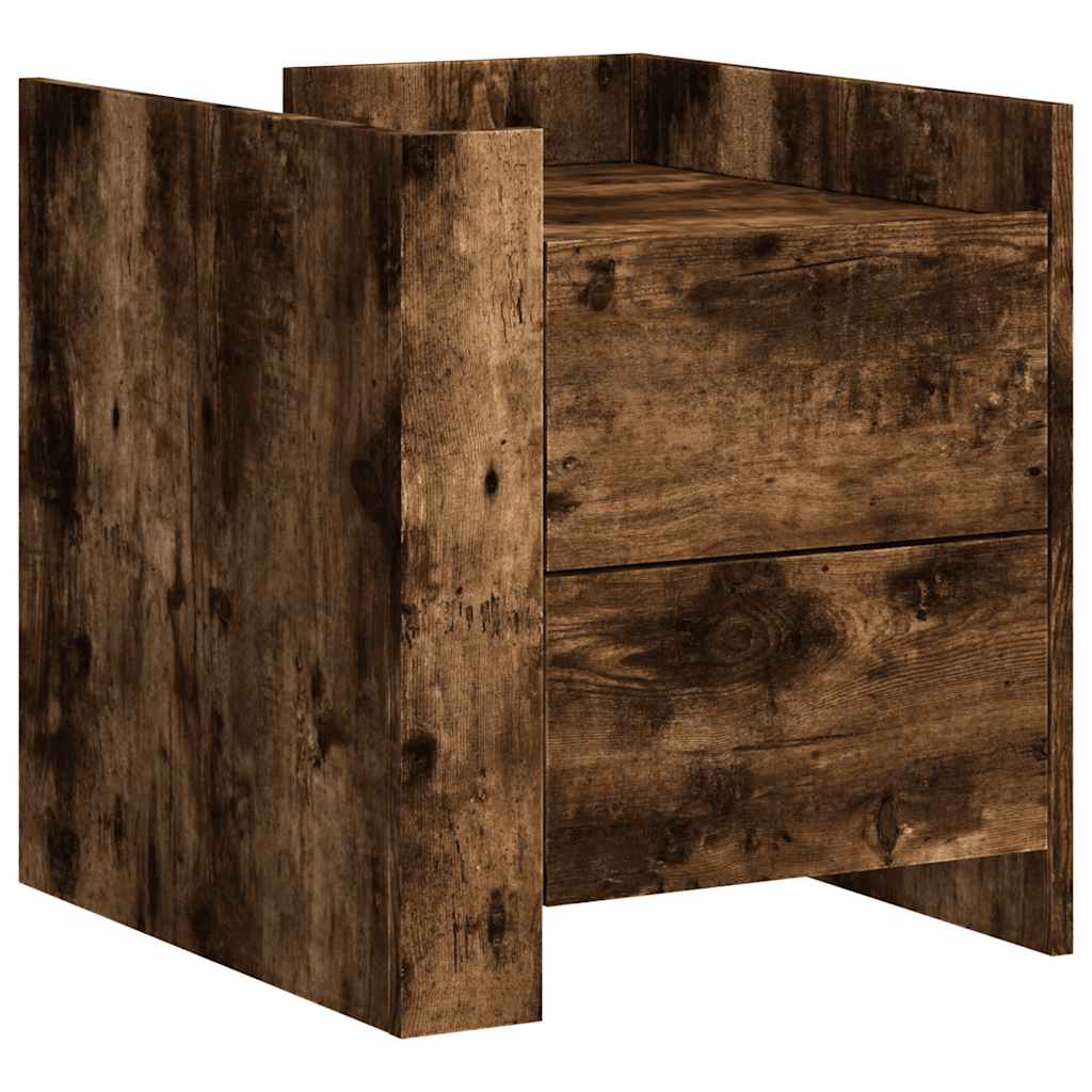 Nightstand Smoked Oak 45x50x50 cm Engineered Wood