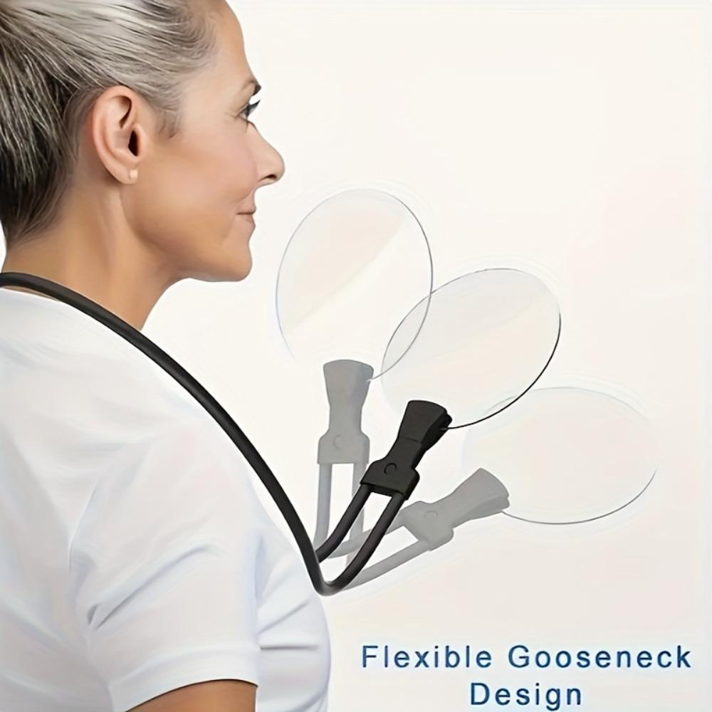 5X Hands-Free Magnifying Glass, Large Magnifer with Flexible Gooseneck for Neck Wear, Magnifying Glass with 5.12" Lens for Reading, Close Work,