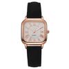 Simple Women's Quartz Watch Rose Gold Square Dial Quartz Wristwatch Fashion Leather Strap Ladies Business Wristwatch Reloj Mujer