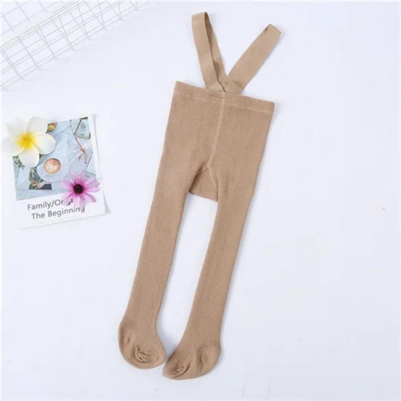 0-3Years Tights For Girls Solid Pantyhose Casual Tights for Boys with Shoulder Strap Knitted Legging Autumn Spring