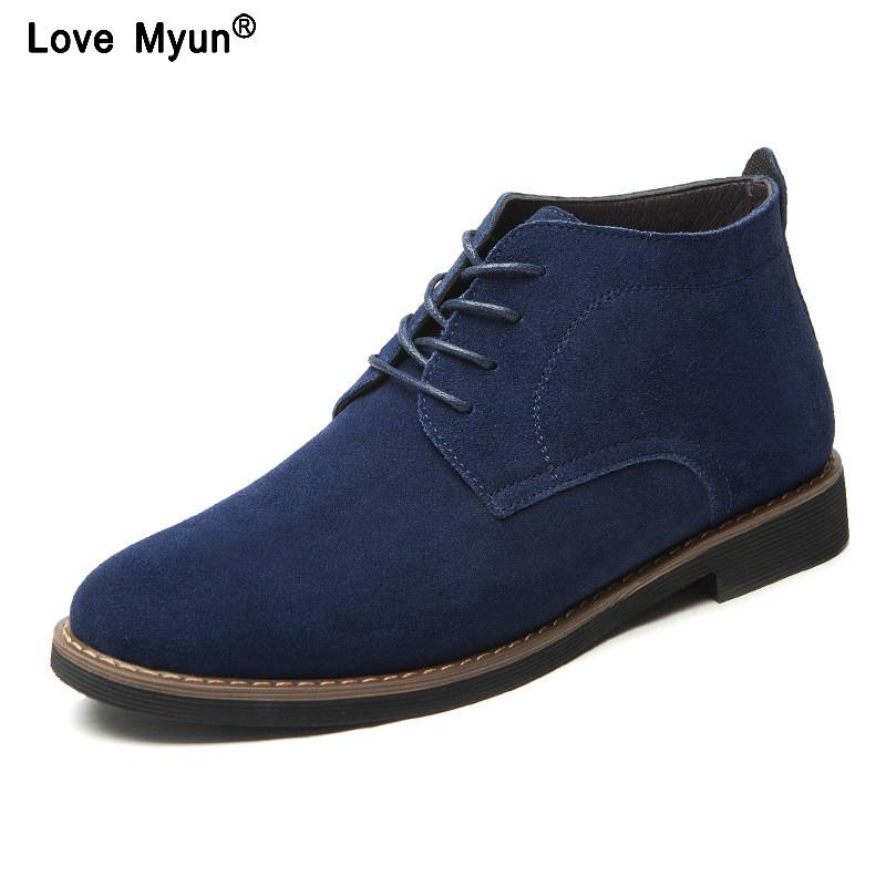Fashion Brand Faux Suede Leather Men's Boots Men Business Casual leather Shoes Autumn Winter Fashion Oxford Shoes For Men 698