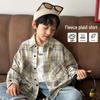 Boys' Plaid Long-Sleeve Casual Shirt Jacket