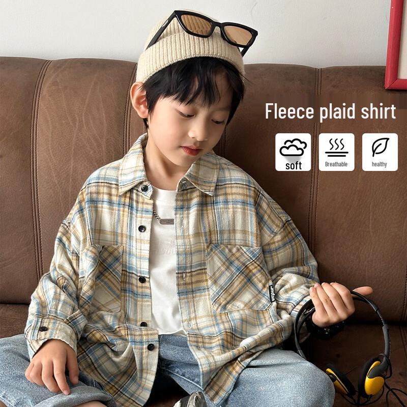 Kids  Plaid Long-Sleeve Button-Up Shirt 120