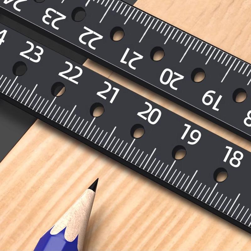 30CM Precision Marking Right Angle Ruler 45/90 Degree Hole Angle Ruler Industrial Scribe Marking Gauge Draw a circle Woodworking