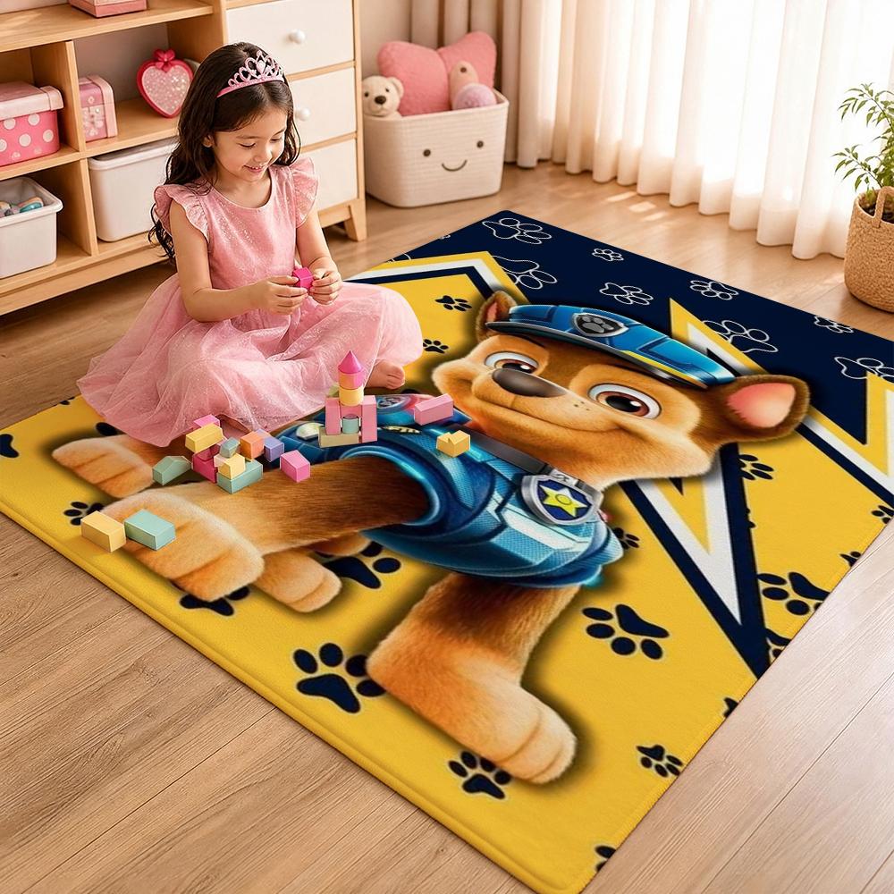 Paw Patrol Police Pup Rectangular Rug Soft Texture Nonslip Carpet For Bedroom Door Living Room Area Home Decor New Year Gift