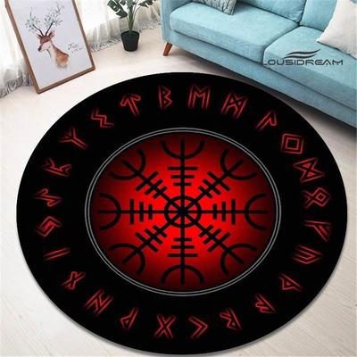 Scudo vichingo vegvisir tappeto rotondo stampato soggiorno camera da letto bellissimo tappeto antiscivolo oggetti di scena per la fotografia regalo di compleanno