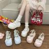 College Style Jk Platform Bow Shoes Women's Single Shoes Sweet Loli 2025 New Platform Heightening Lolita Women's Shoes