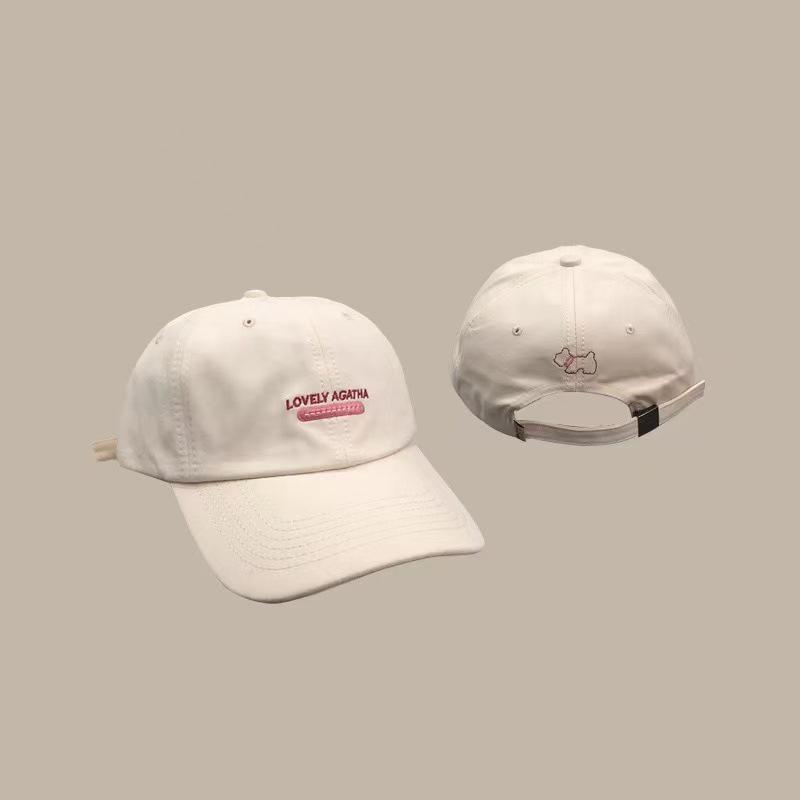 

Solid Color Cotton Baseball Hat For Women Letter Embroidery Peaked Cap Outdoor Casual Girl Sunscreen Caps бежевый
