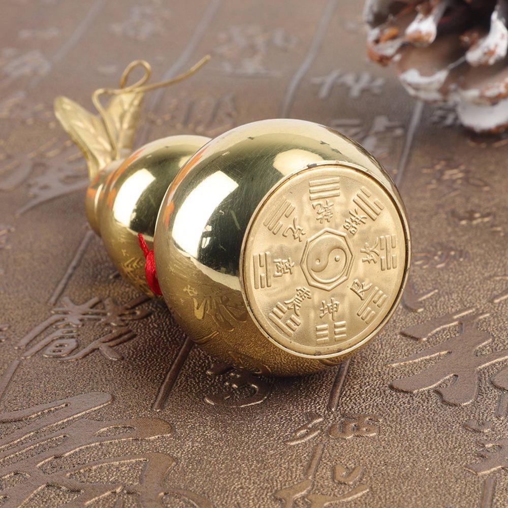 Open Cover Brass Gourd Smooth Surface Wu Lou Gourd Statues Feng Shui Gourd  Feng Shui Decoration