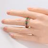 Gorgeous Inlaid Red Green Blue CZ Women's Ring Trendy Gold Color Geometry Daily Wear Party Jewelry Anniversary Gift