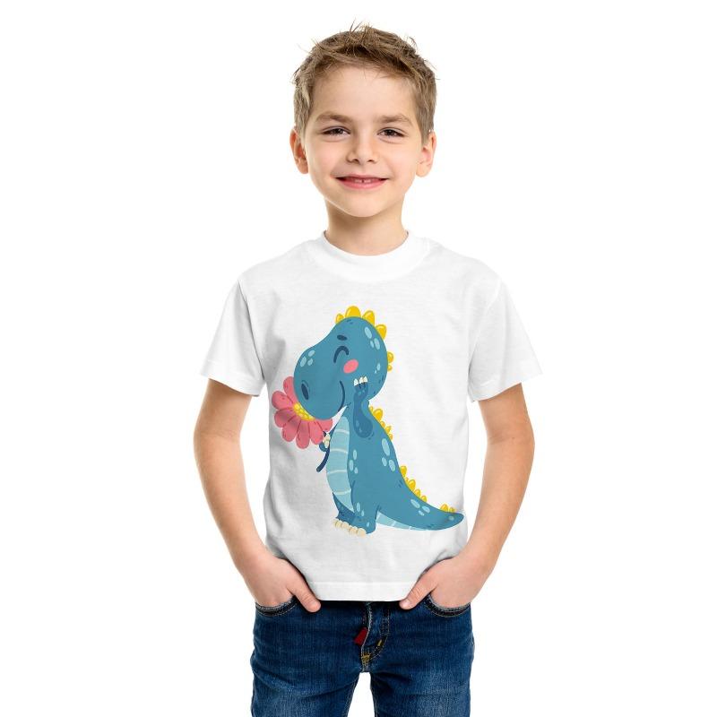 2026Summer Children's Clothing T-Shirt for Boy Animal Printing Funny Dinosaur Short Sleeve Girls Tops Tees Cartoon Kids Clothes