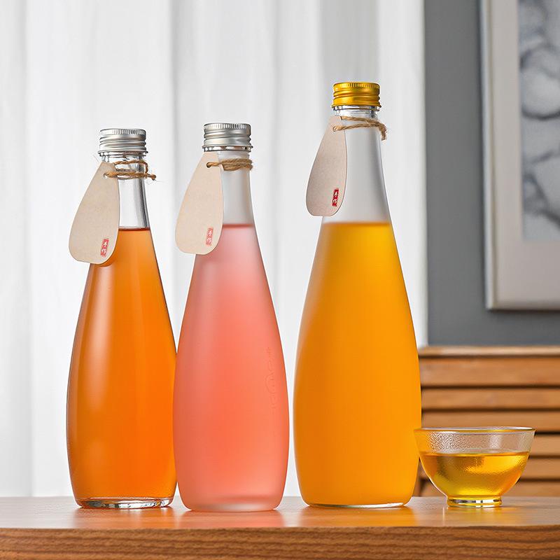 New Frosted Glass Water Bottle with Lid - Thick, Transparent, Sealed for Juice & Soda Beverages
