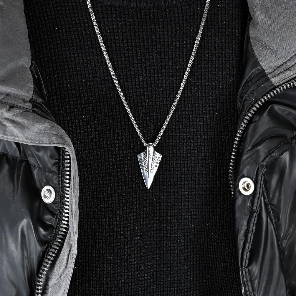 Norse Mythology Viking Symbols Titanium Steel Necklace Niche Personality Trendy Mens Cultural Symbol Pendant