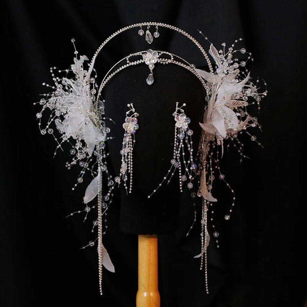 Luxus Kristallkrone Glänzende Kopfkette Mode Braut Kopfschmuck Hochzeits Schmuckset